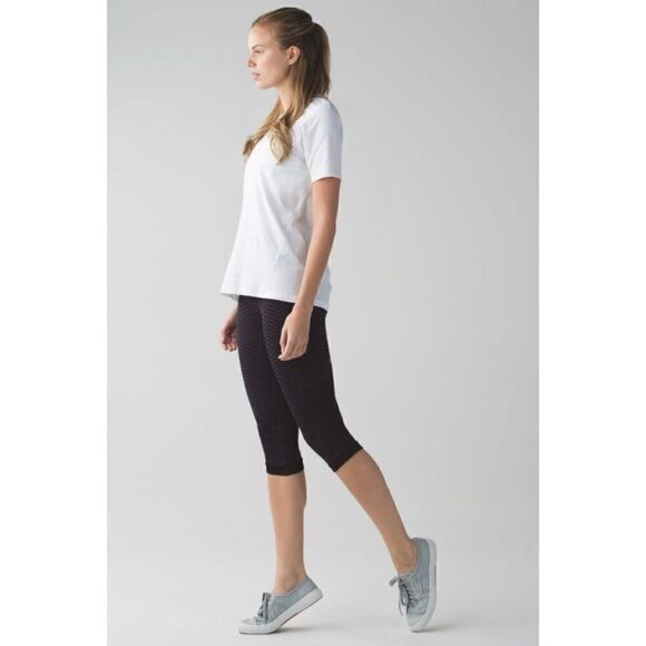 Lululemon In The Flow Crop II Heathered Naval Blue Leggings Size 4 / NWT - Picture 4 of 6